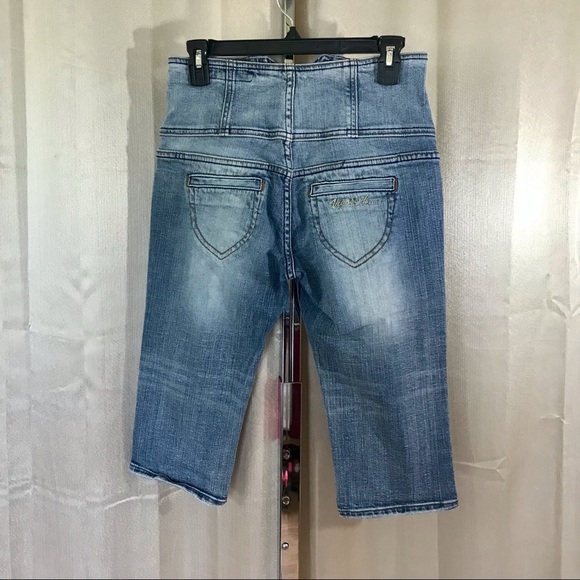 Vigoss Women’s 28 5/6 Capri Cropped Jeans High Waisted Button Fly Jeans. Y2K - Picture 4 of 11